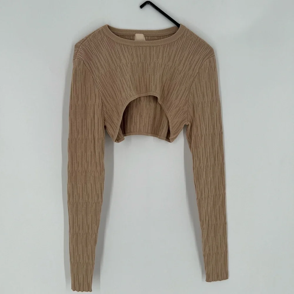 H&M Bolero Crinkle Textured Knit Top